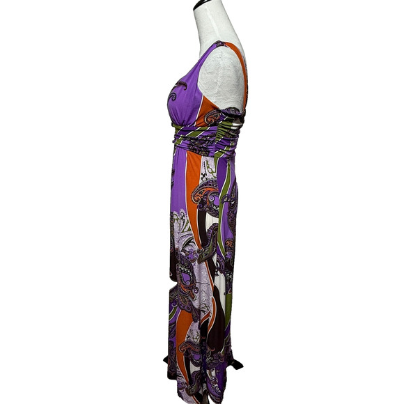 Bisou Bisou Dress 8 Maxi Y2K Baby Doll Purple Colorful Sleeveless Stretch - Picture 8 of 10